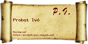 Probst Ivó névjegykártya